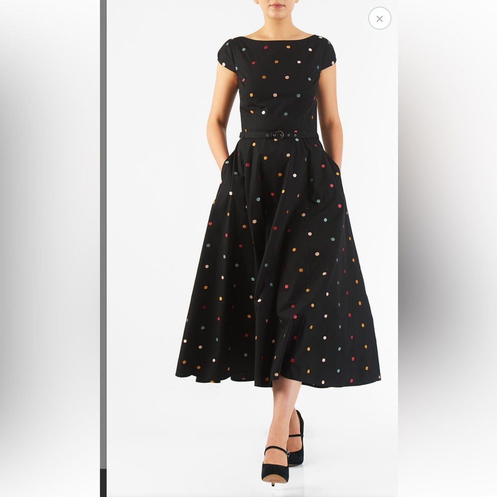 DRESS by eSHAKTI Polka dot cotton poplin Size XL